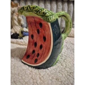 Vintage Hand Painted Watermelon Small Pitcher Mug By CBK LTD China